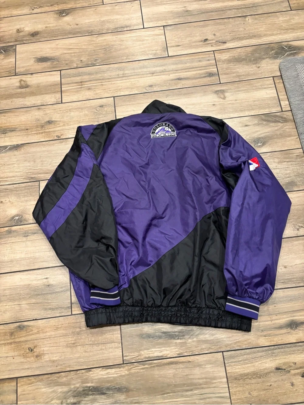 Vintage 90s Pro Player MLB Colorado Rockies Windbreaker Jacket Mens XL Purple